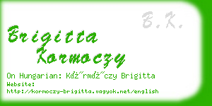 brigitta kormoczy business card